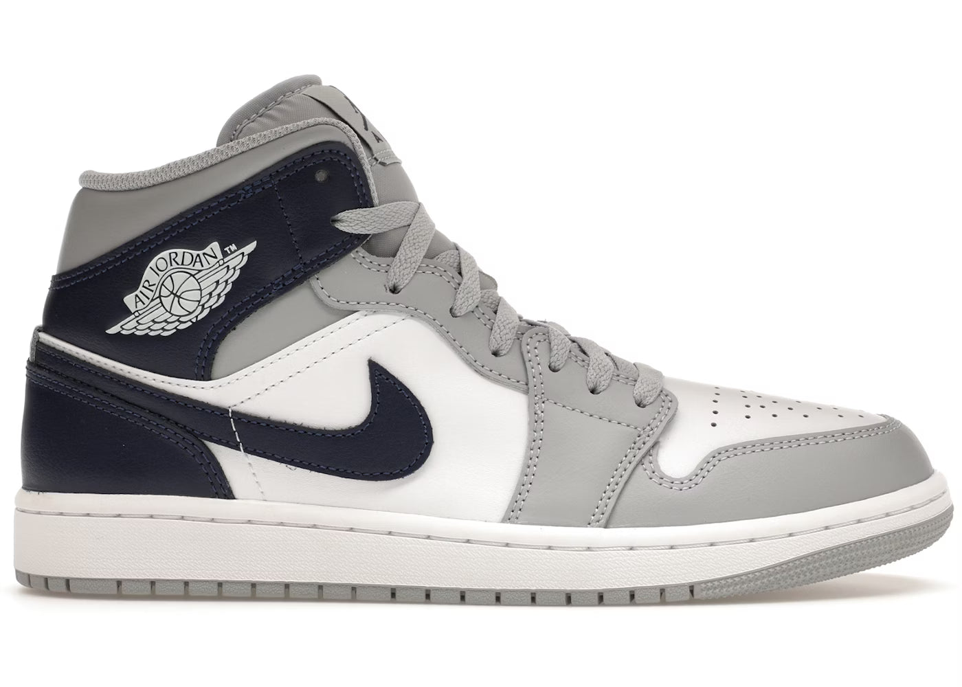 Tênis Air Jordan 1 Mid Wolf Grey Midnight Navy